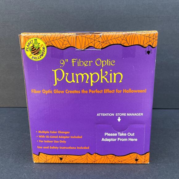 NEW Vintage 9" Fiber Optic Pumpkin Jester Planet Halloween - Picture 5 of 5